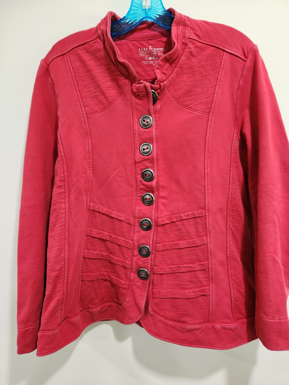 neon buddha Raspberry Button-Front Blazer Jacket